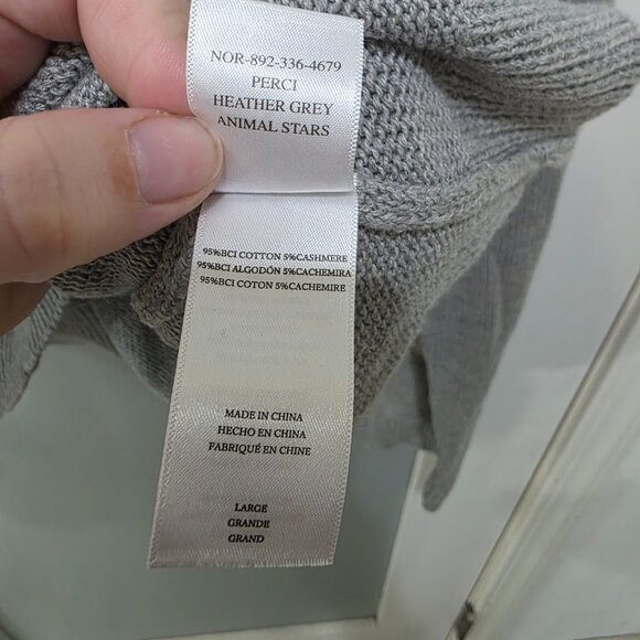 Rails Womens Crewneck Star Print Sweater Gray Size L Soft Knit Lightweight - Picture 5 of 10